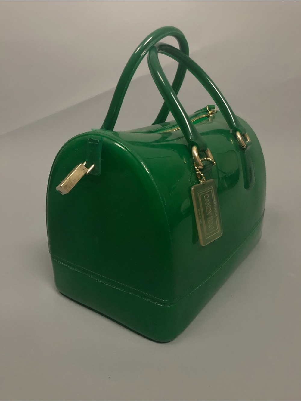Furla Glossy Green Dome Satchel